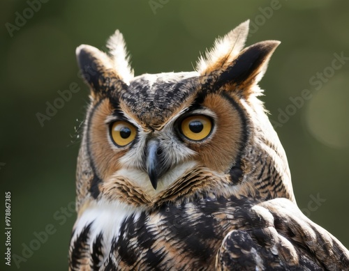 Great Horned Owl with Piercing Eyes