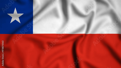 Chile flag waving in the wind background illustration, silk