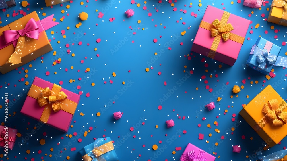 Vibrant Boxing Day sale background with bold vector graphics, featuring bright gift boxes, sale banners, and confetti, creating an eye-catching poster design. Vibrant Boxing Day sale background with bold vector graphics, featuring bright gift boxes, sale banners, and confetti, creating an eye-catching poster design.