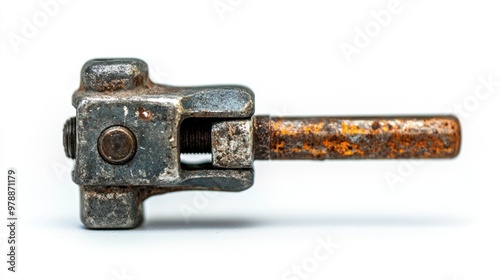 Rusty Metal Tool Isolated on White Background