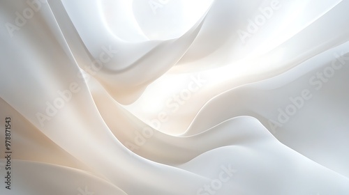 Abstract White Fabric Waves Background