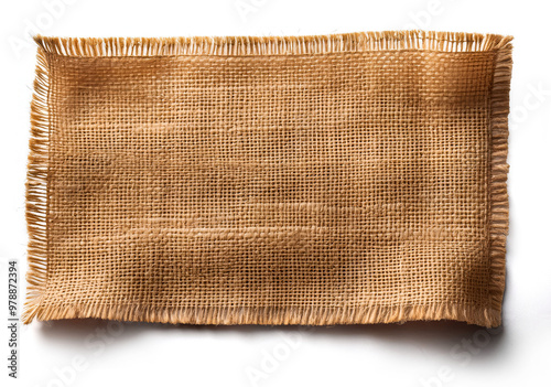 rectangle burlap fabric isolated 