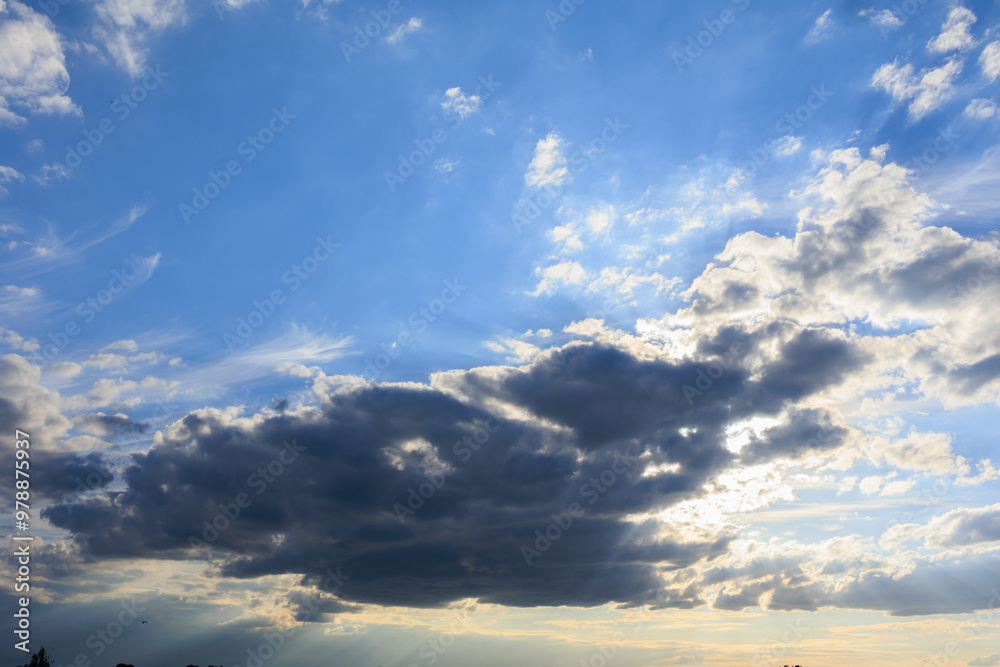 Blue sky and white and gray clouds. Texture background for design. Blue sky and white and gray clouds. Texture background for design.