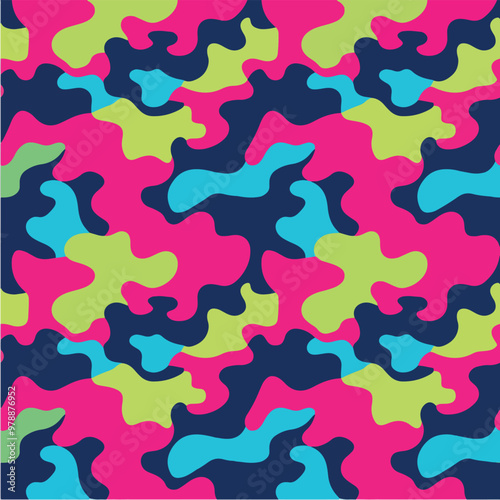 Modern graphic illustration of camouflage pattern.
