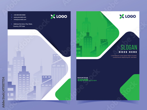 Pamphlet, brochure cover layout, a4 size template or design with space for your image.