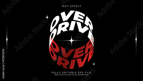 Over Drive Circle Text Effect Font Style