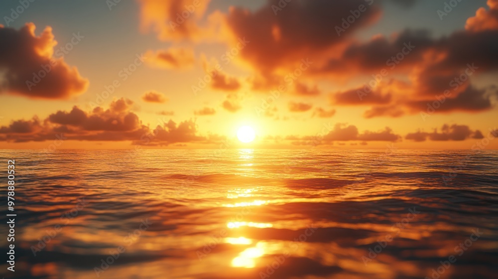 Fototapeta premium Golden Sunset Over The Ocean