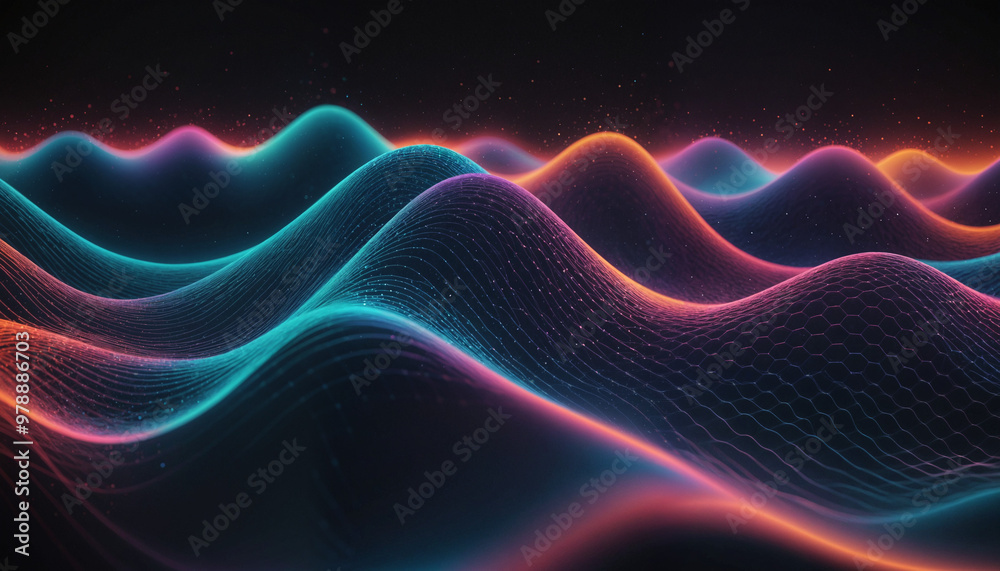 Fototapeta premium Digital Waves Viz | Colorful