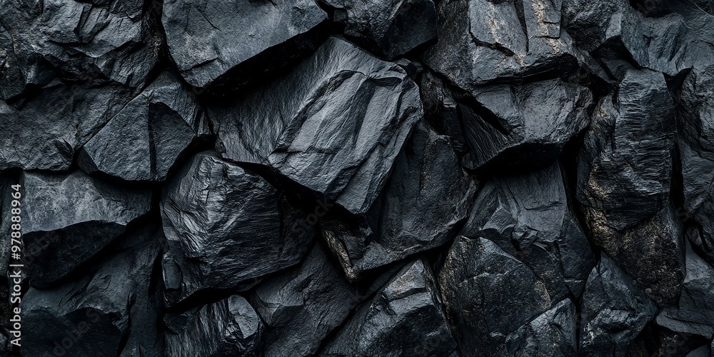 Abstract Close-Up of Textured Black Rocks in Natural Composition Abstract Close-Up of Textured Black Rocks in Natural Composition
