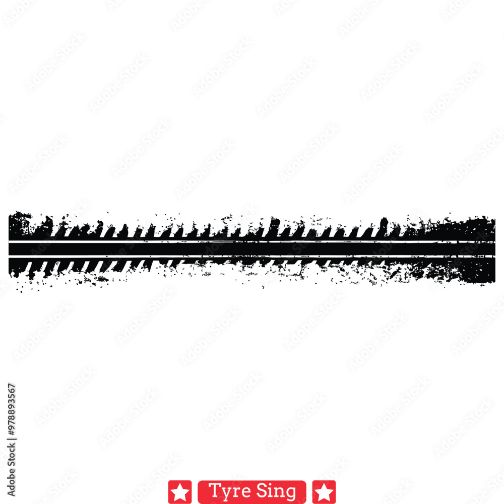 Tire Print Vector Elements Rubber Tread Mark Illustrations Tire Print Vector Elements Rubber Tread Mark Illustrations