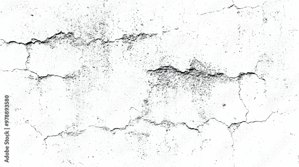 Black and White Cracked Wall Texture with Dust and Dirt for Abstract Background Black and White Cracked Wall Texture with Dust and Dirt for Abstract Background