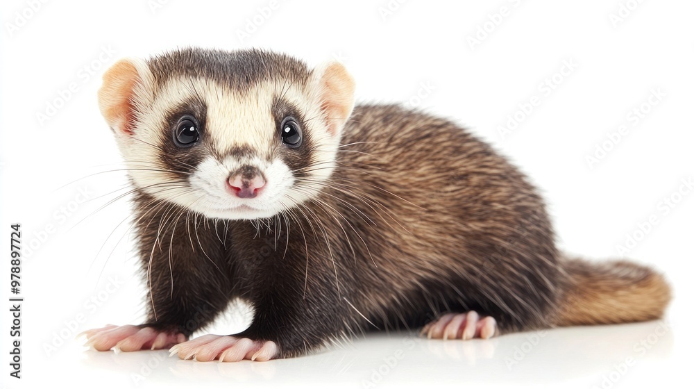 Fototapeta premium Cute Ferret with Inquisitive Eyes