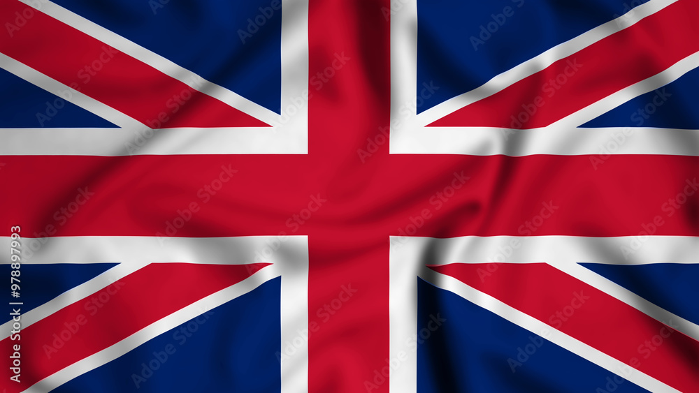 UK flag waving in the wind background illustration, silk UK flag waving in the wind background illustration, silk