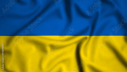 Ukraine flag waving in the wind background illustration, silk