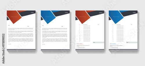 Corporate company  Invoice and letterhead design template