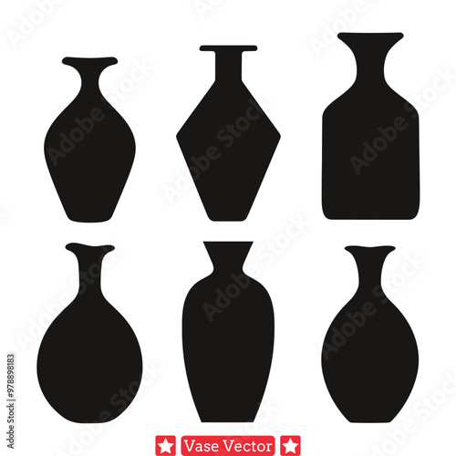 Floral Vase Silhouettes  Timeless Beauty for Your Designs