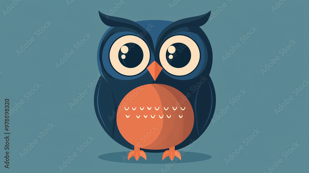 A cute owl isolated on a simple background A cute owl isolated on a simple background