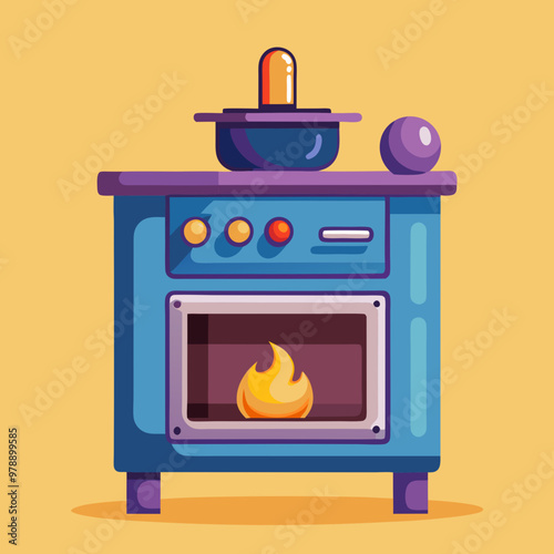 oven stove vector illustration