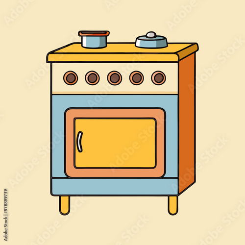 oven stove vector illustration