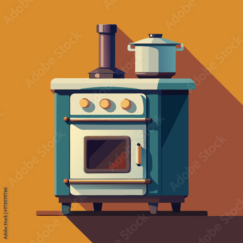 oven stove vector illustration