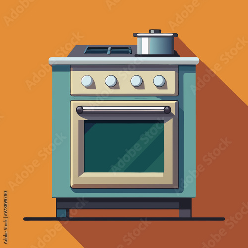 oven stove vector illustration