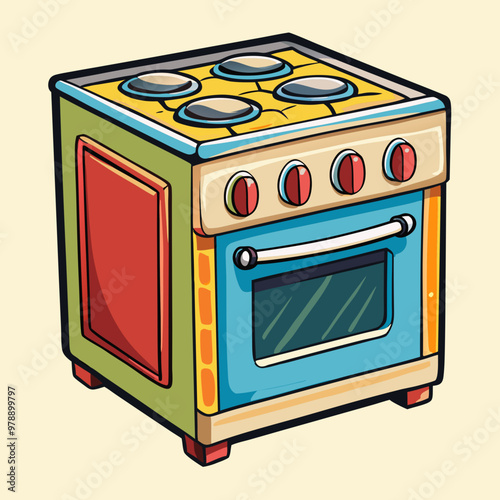 oven stove vector illustration