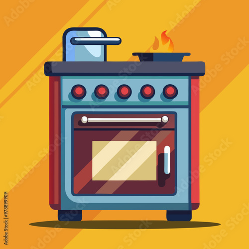 oven stove vector illustration