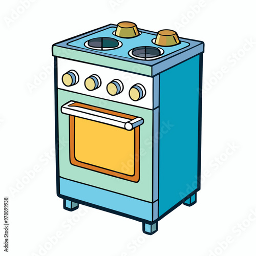oven stove vector illustration