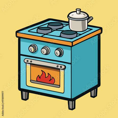 oven stove vector illustration