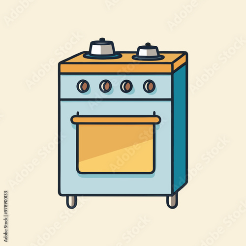 oven stove vector illustration