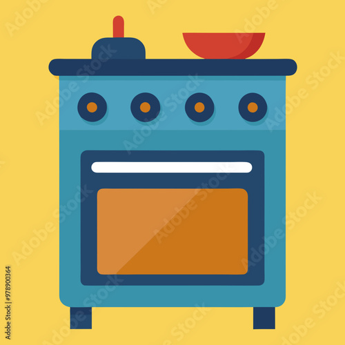 oven stove vector illustration