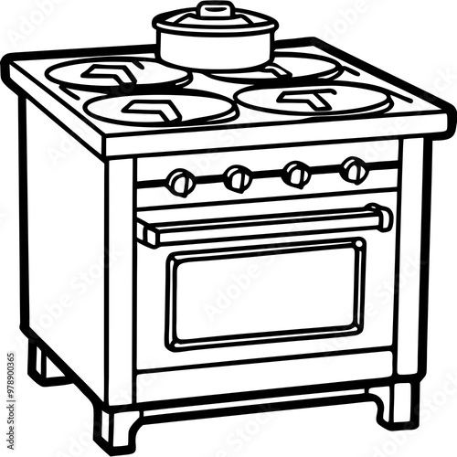 oven stove vector illustration