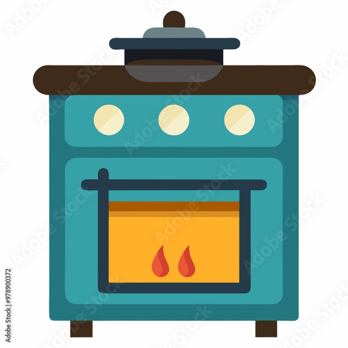 oven stove vector illustration