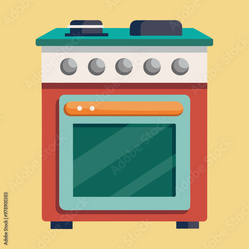 oven stove vector illustration