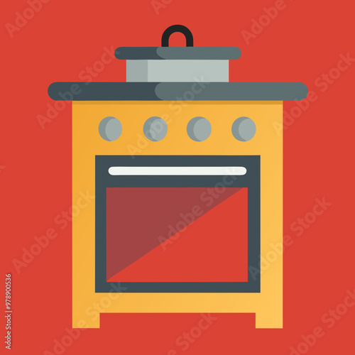 oven stove vector illustration