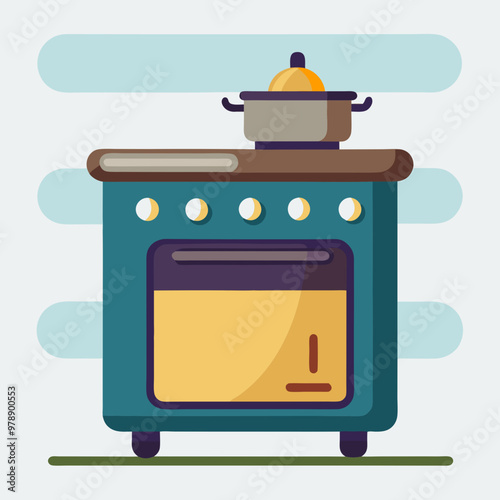 oven stove vector illustration