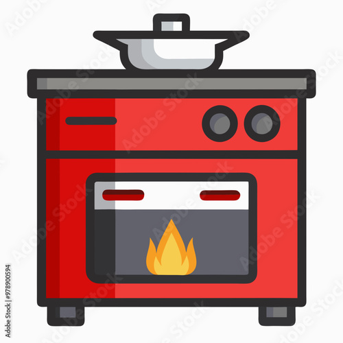 oven stove vector illustration