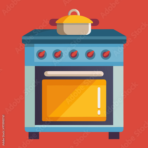 oven stove vector illustration