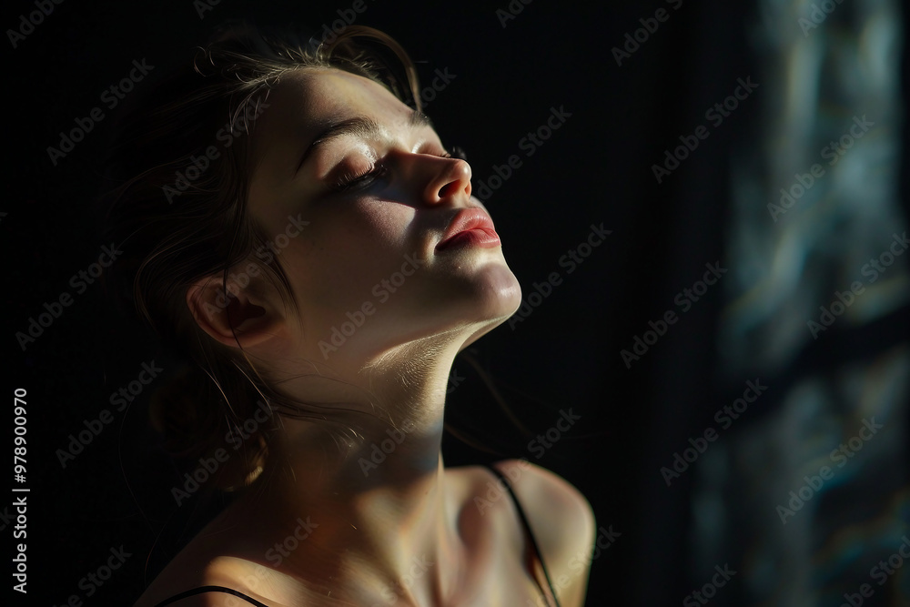 Generative AI picture of beautiful charming ballet dancer ballerina in stage ballroom gown