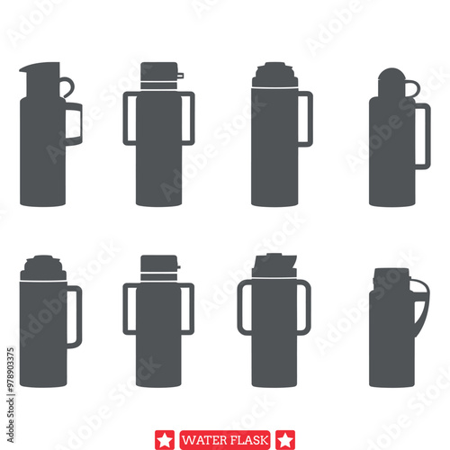Hydration Heroes  Explore Our Water Flask Vector Set Designs