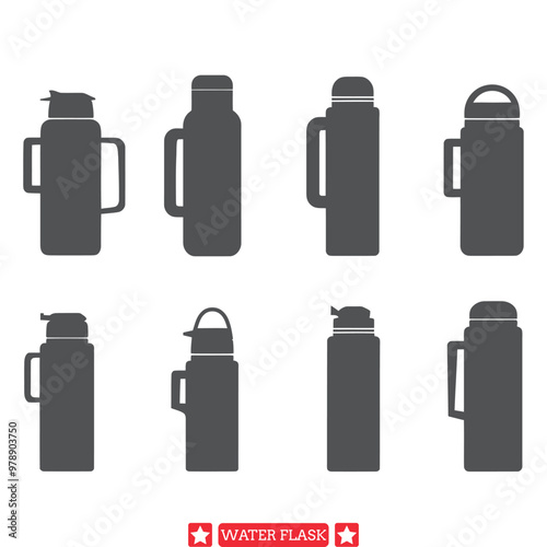 Thirst Quencher Collection  Explore Our Water Flask Vector Set Designs