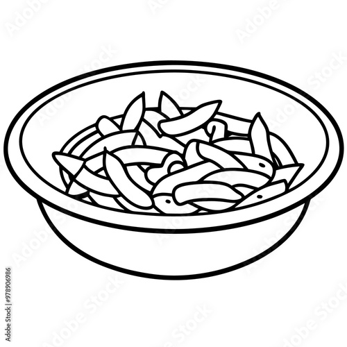 penne outline coloring book page line art drawing