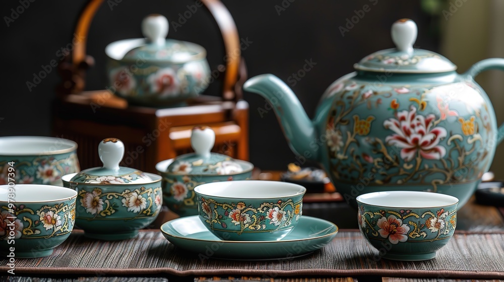Chinese tea set wallpaper Chinese tea set wallpaper