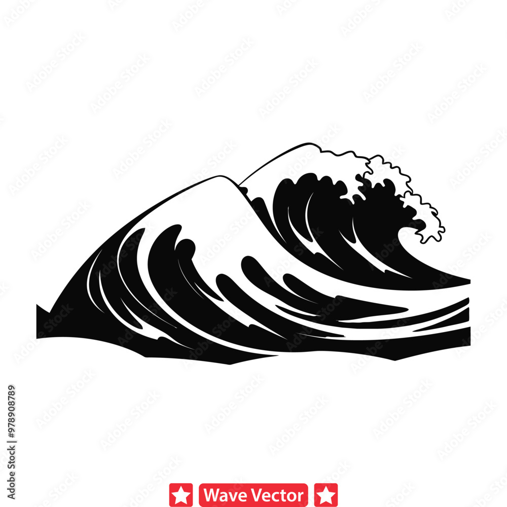 Wave Euphoria Dynamic Vector Silhouette Set for Creative Minds Wave Euphoria Dynamic Vector Silhouette Set for Creative Minds