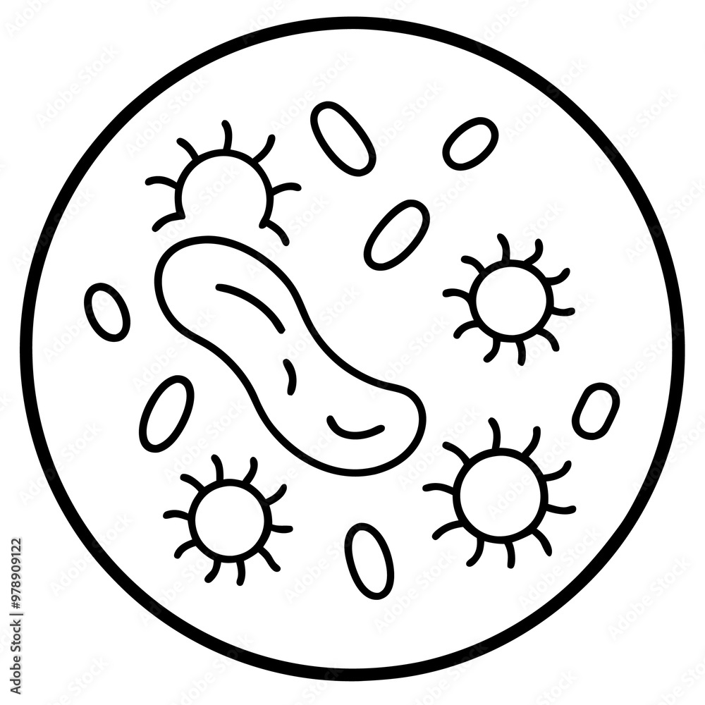 probiotics bacteria outline coloring book page line art drawing probiotics bacteria outline coloring book page line art drawing