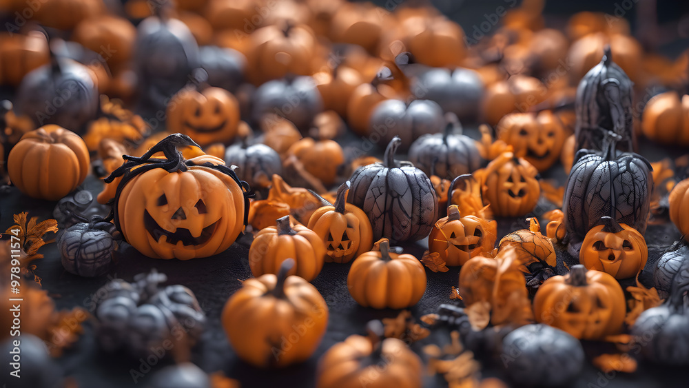 Cute and unique Halloween day background, Unique Halloween concept wallpaper, Halloween concept background, ai generated