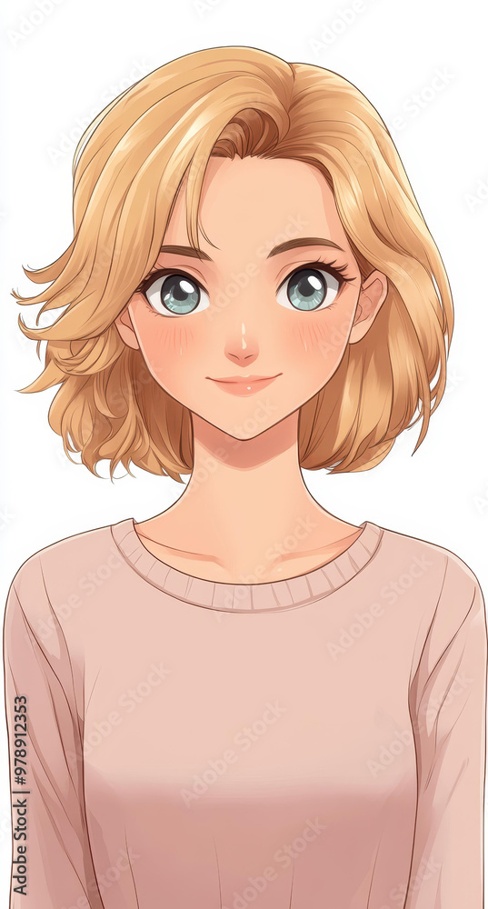 A young blonde character with wide, curious eyes stares upward in surprise. Soft lighting enhances the delicate look. A young blonde character with wide, curious eyes stares upward in surprise. Soft lighting enhances the delicate look.