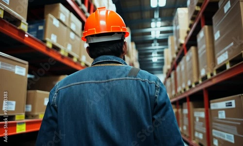 Warehouse Worker in a Busy Distribution Center