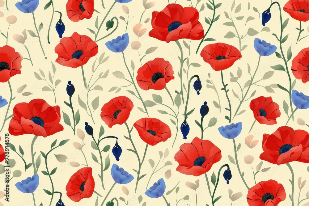 Fototapeta premium ALL OVER DESIGN . FLOWER ALL OVER. digital printing textile pattern wallpaper colorful flower with watercolor background-illustration. Beautiful simple AI generated image