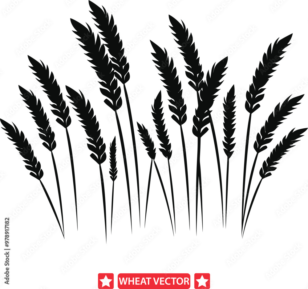 Wheat Symphony Captivating Vector Silhouette Showcase Wheat Symphony Captivating Vector Silhouette Showcase
